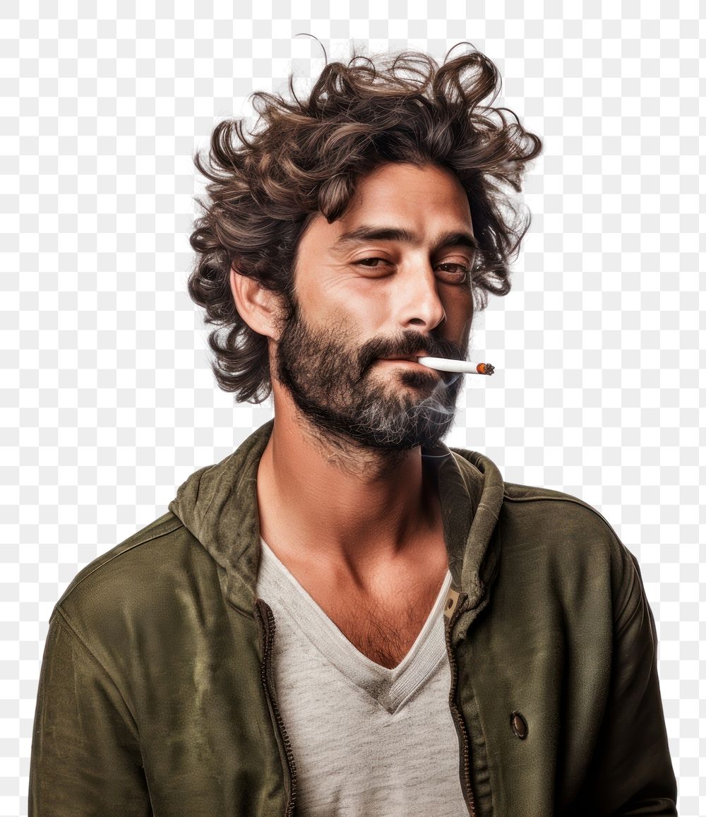 PNG  Man smoking cannabis adult smoke individuality. AI generated Image by rawpixel.