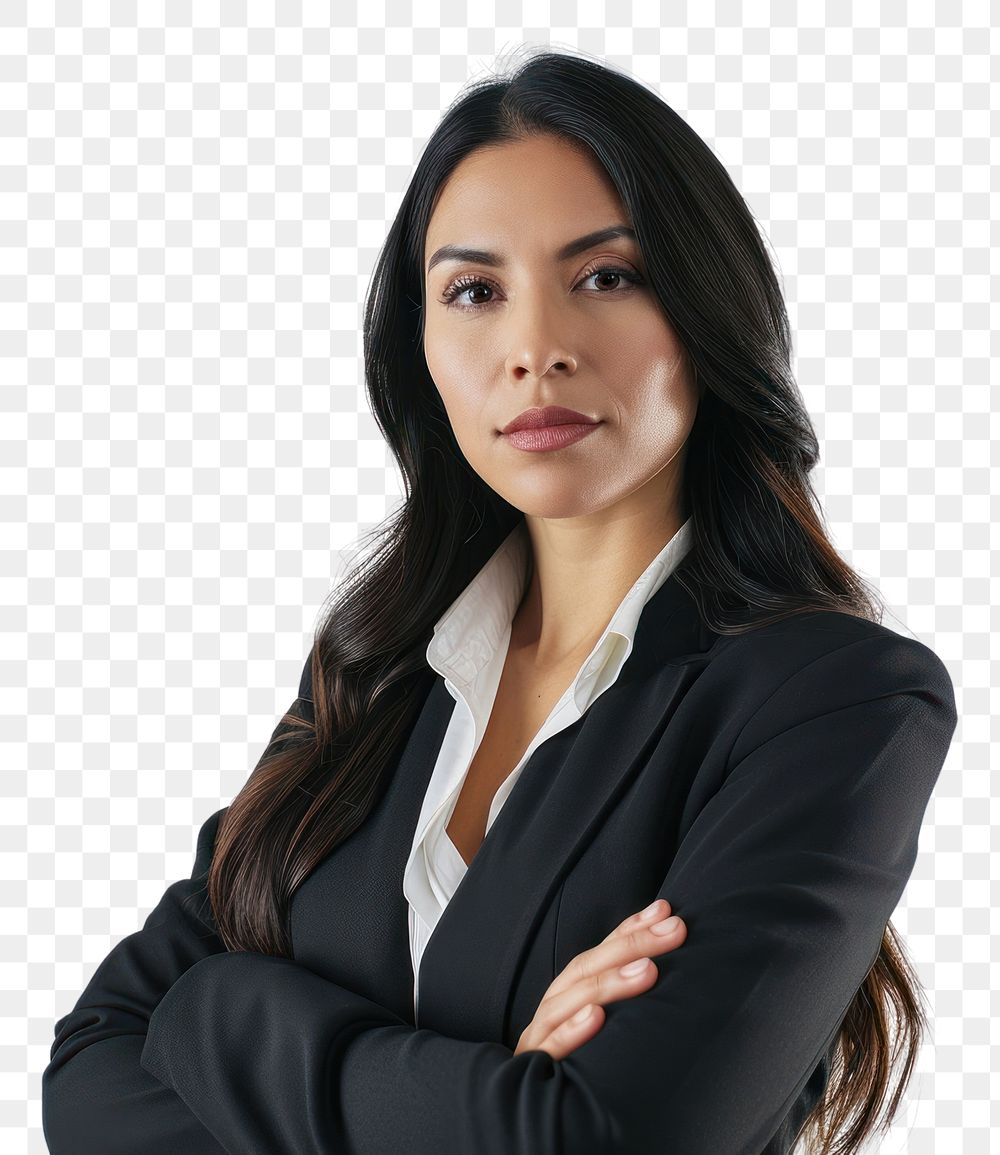 PNG Mexican business woman arm crossed portrait adult photo. AI generated Image by rawpixel.