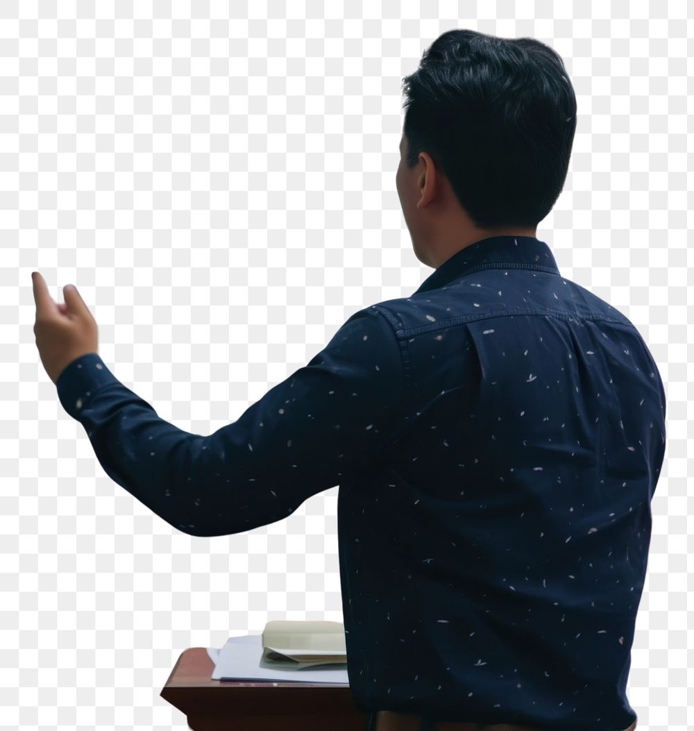 PNG Mexican man giving presentation audience meeting adult. AI generated Image by rawpixel.