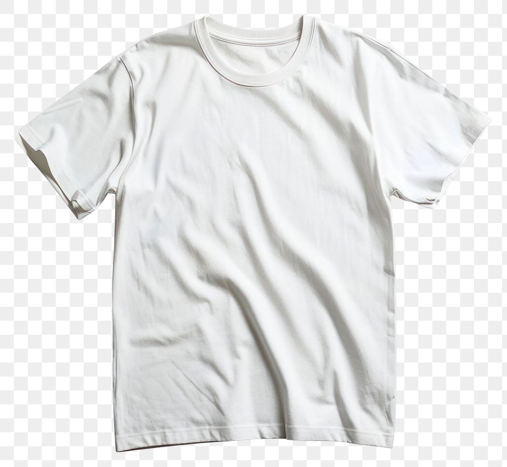 PNG  White t shirt t-shirt sleeve white background. AI generated Image by rawpixel.