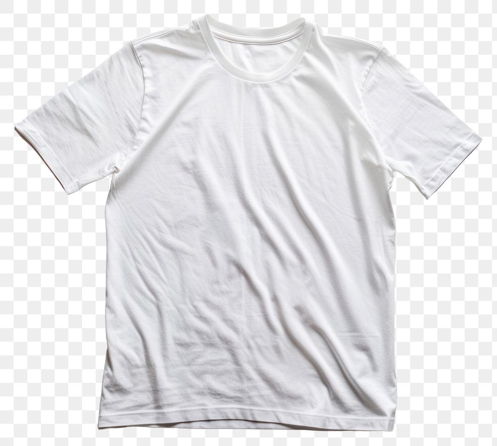 PNG  White t shirt t-shirt sleeve white background. AI generated Image by rawpixel.