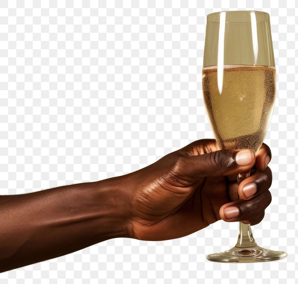 PNG Glass of champagne holding drink adult.