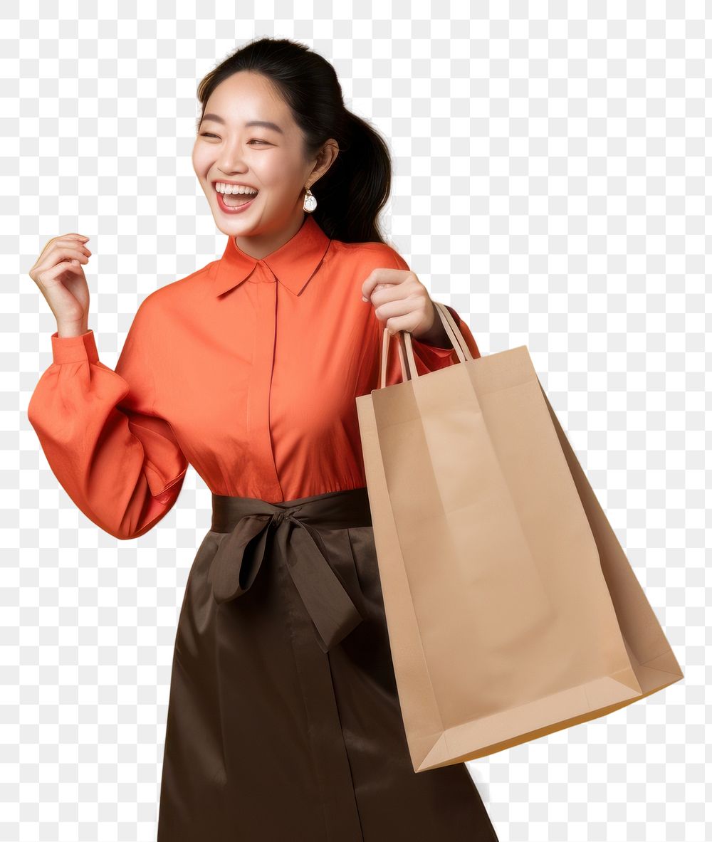 PNG Carrying a lot of shopping bags laughing handbag smiling.