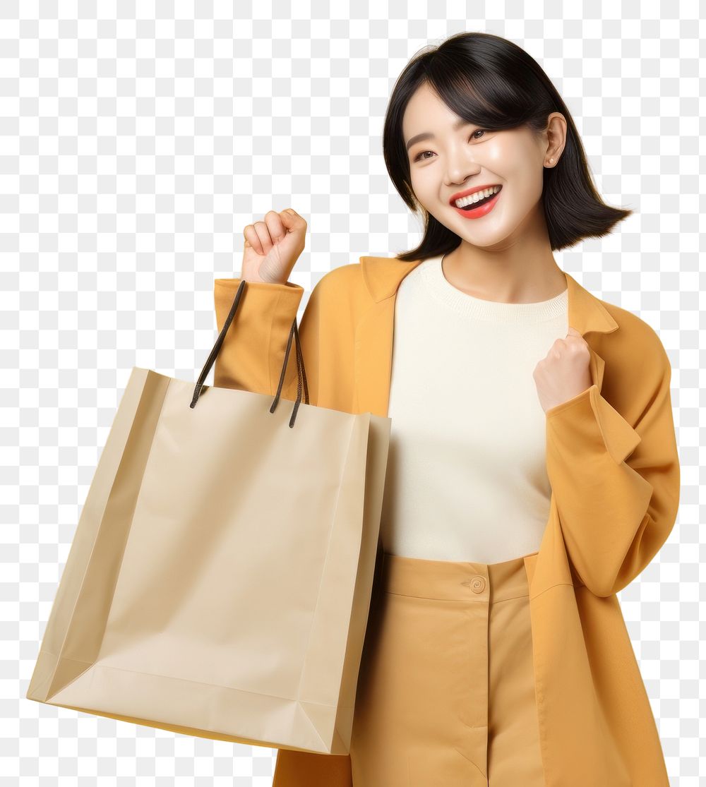 PNG Carrying a lot of shopping bags handbag smiling smile.