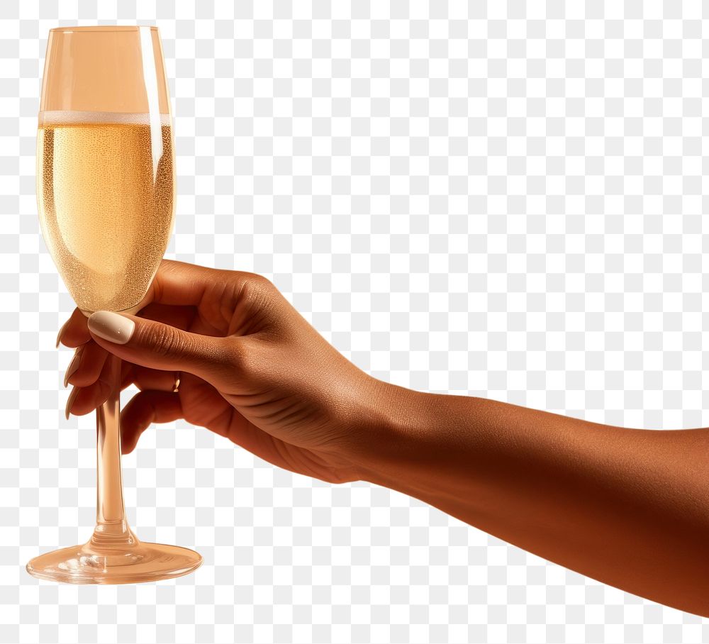 PNG Glass of champagne holding drink adult.