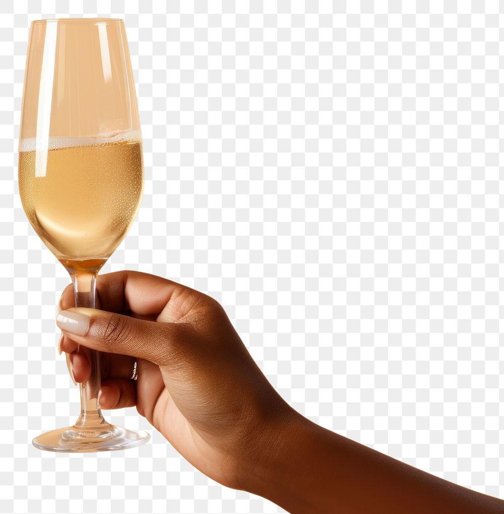 PNG Glass of champagne holding drink wine.