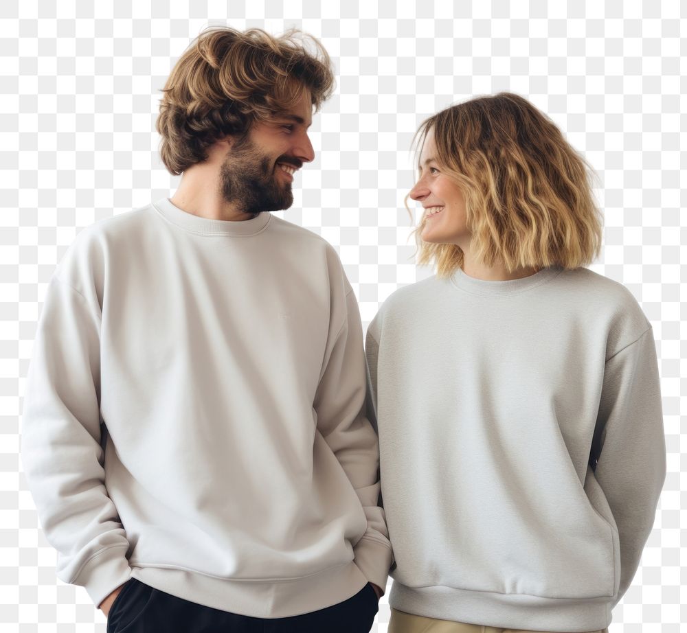 PNG Couple sweatshirt sweater sleeve.