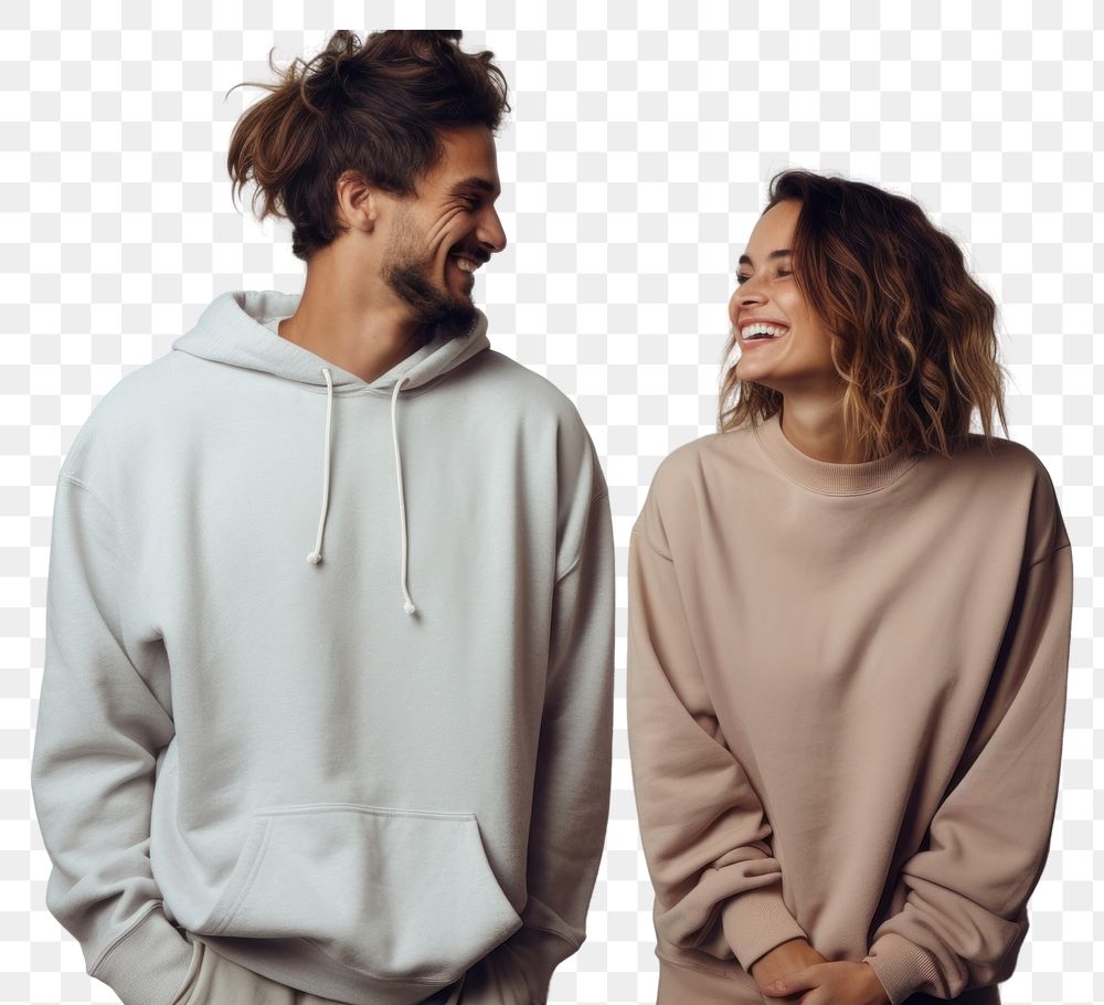 PNG Couple sweatshirt laughing sweater.