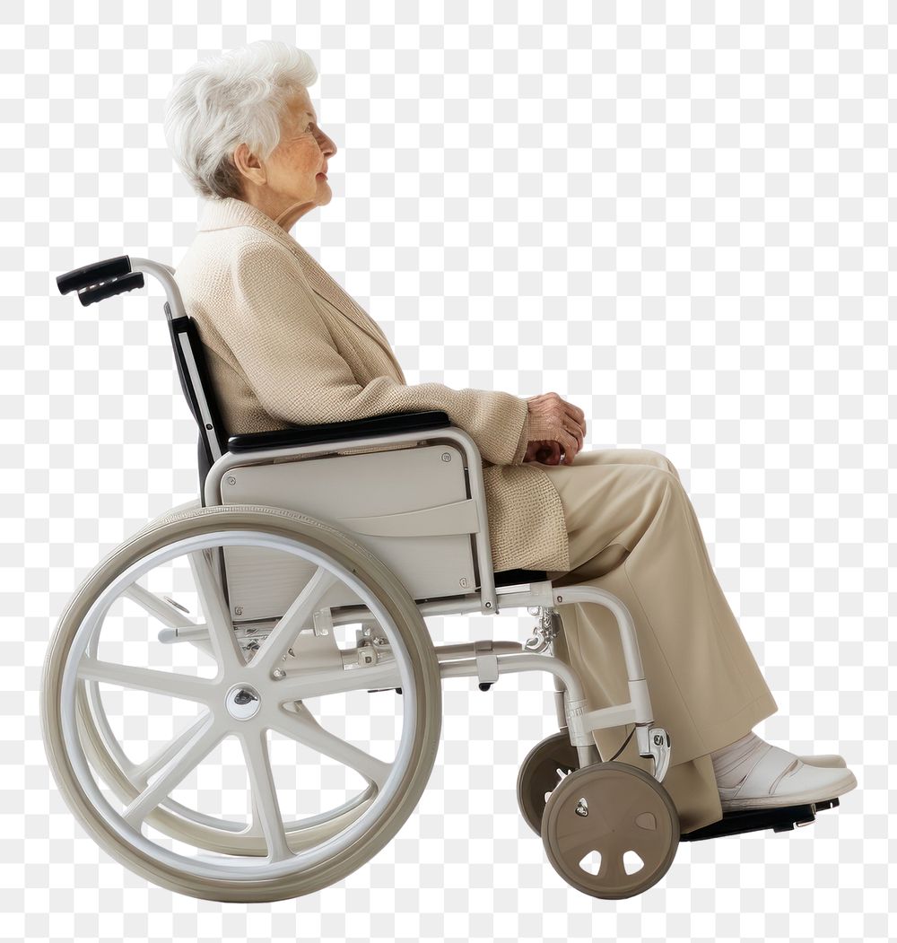 PNG  Wheelchair sitting adult architecture. AI generated Image by rawpixel.