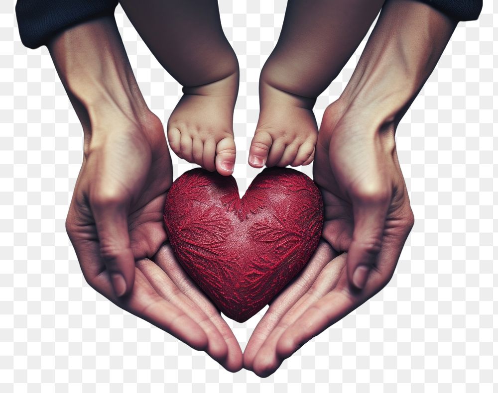 PNG  Heart shape hand togetherness barefoot. AI generated Image by rawpixel.