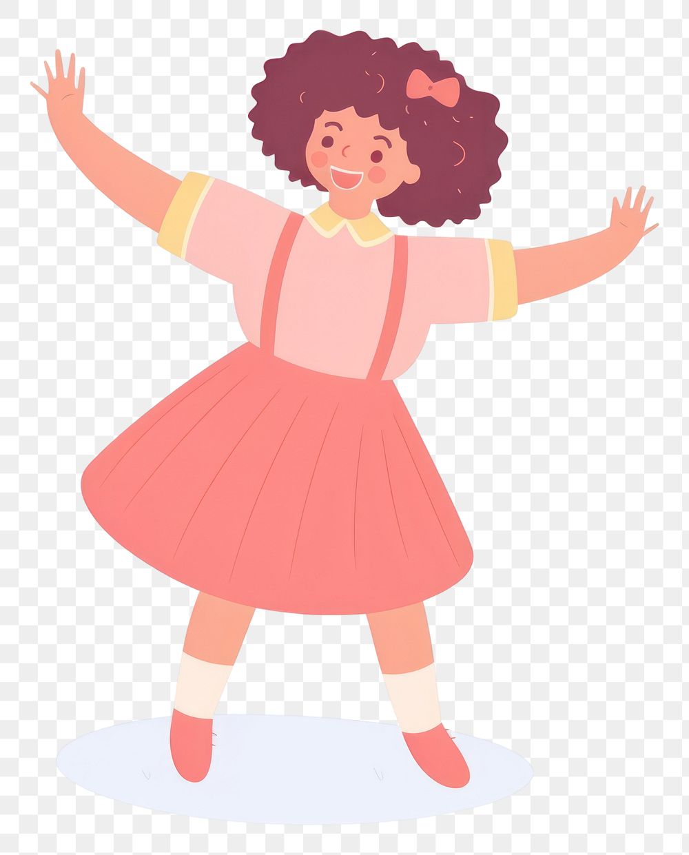 PNG A girl dancing cartoon white background performance. AI generated Image by rawpixel.
