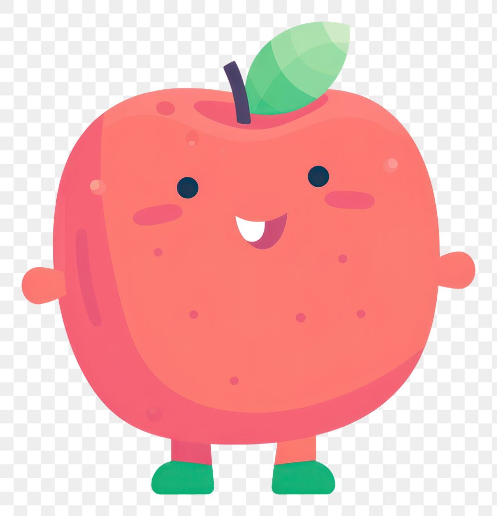 PNG Apple cartoon fruit food. AI generated Image by rawpixel.