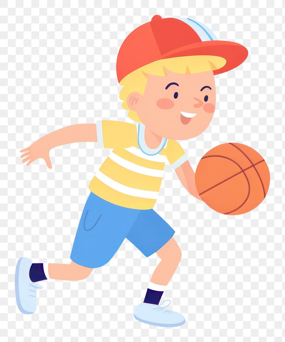 PNG Boy playing basketball footwear cartoon sports. AI generated Image by rawpixel.