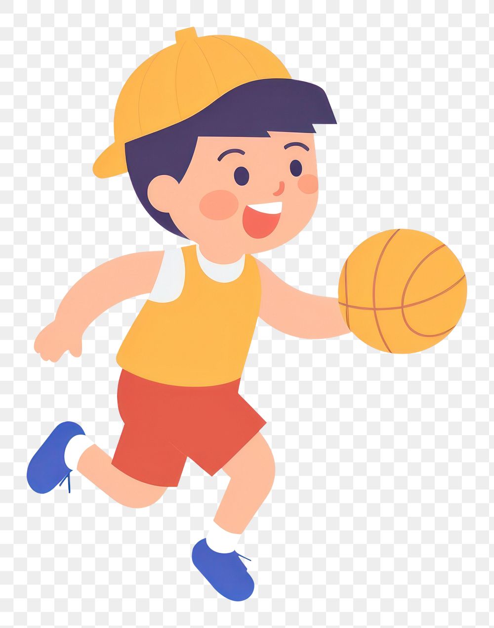 PNG Boy playing basketball cartoon sports determination. AI generated Image by rawpixel.