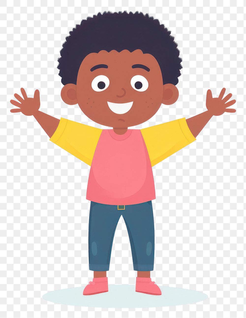 PNG Black kid joyful cartoon cute white background. AI generated Image by rawpixel.
