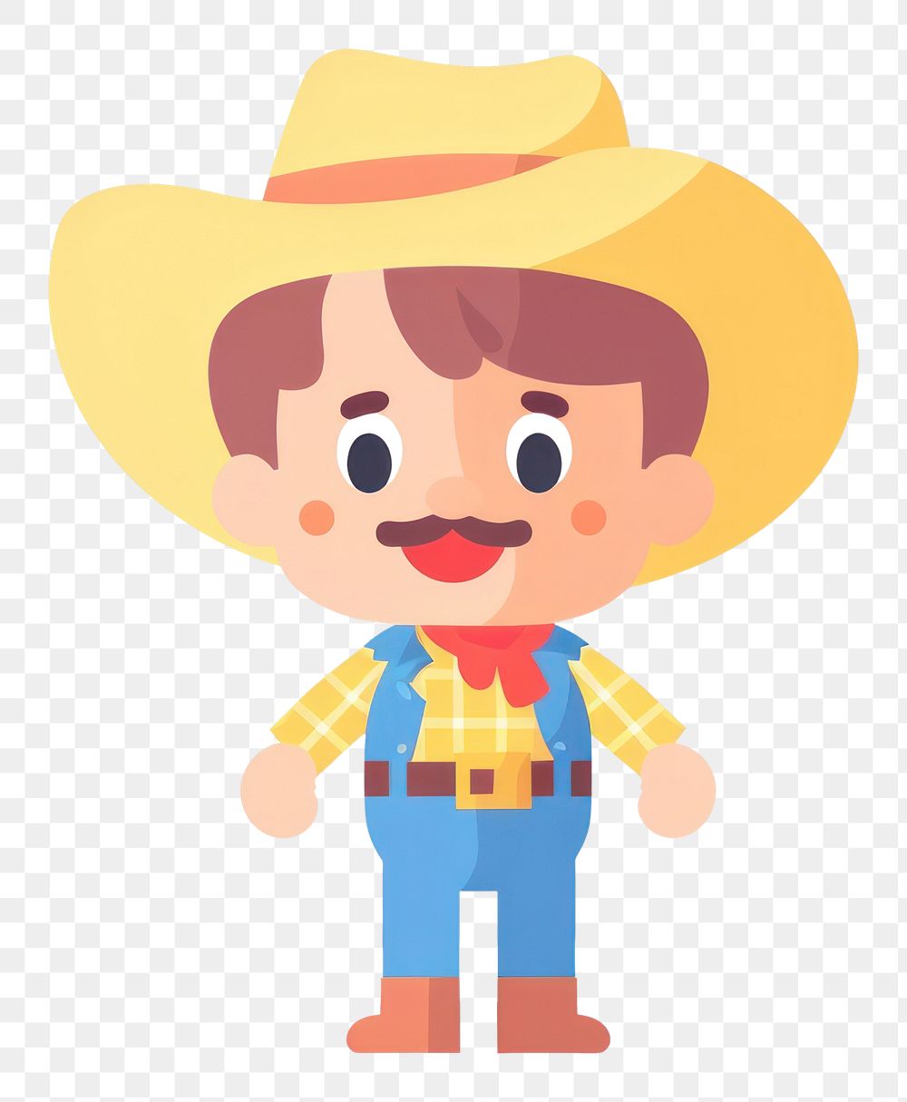 PNG Cowboy cartoon white background happiness. AI generated Image by rawpixel.