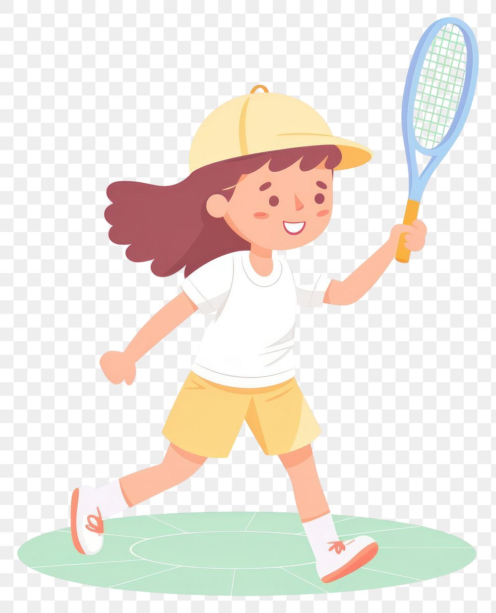 PNG Girl playing tennis cartoon racket sports. AI generated Image by rawpixel.