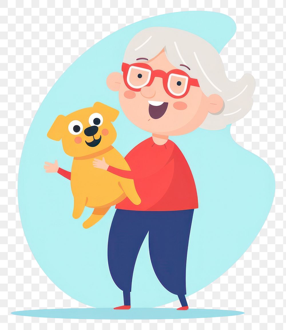 PNG Grandmother cartoon animal cute. AI generated Image by rawpixel.