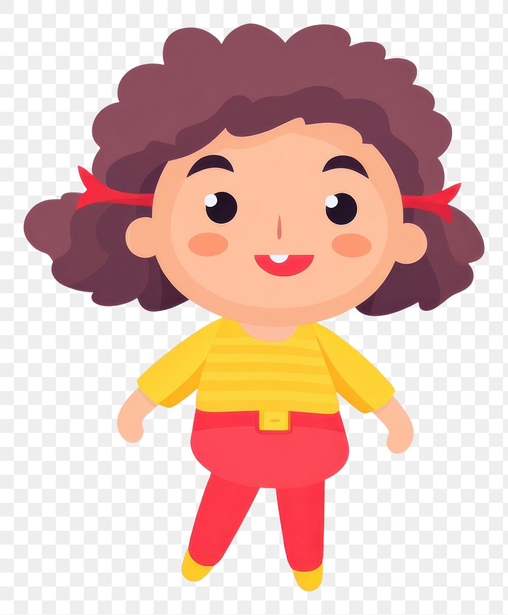 PNG Sweet girk cartoon cute white background. AI generated Image by rawpixel.