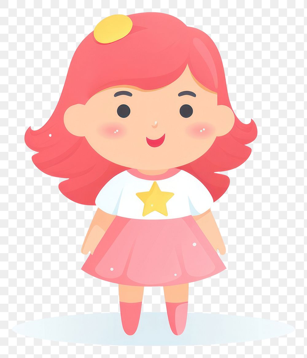 PNG Star girl cartoon cute toy. AI generated Image by rawpixel.