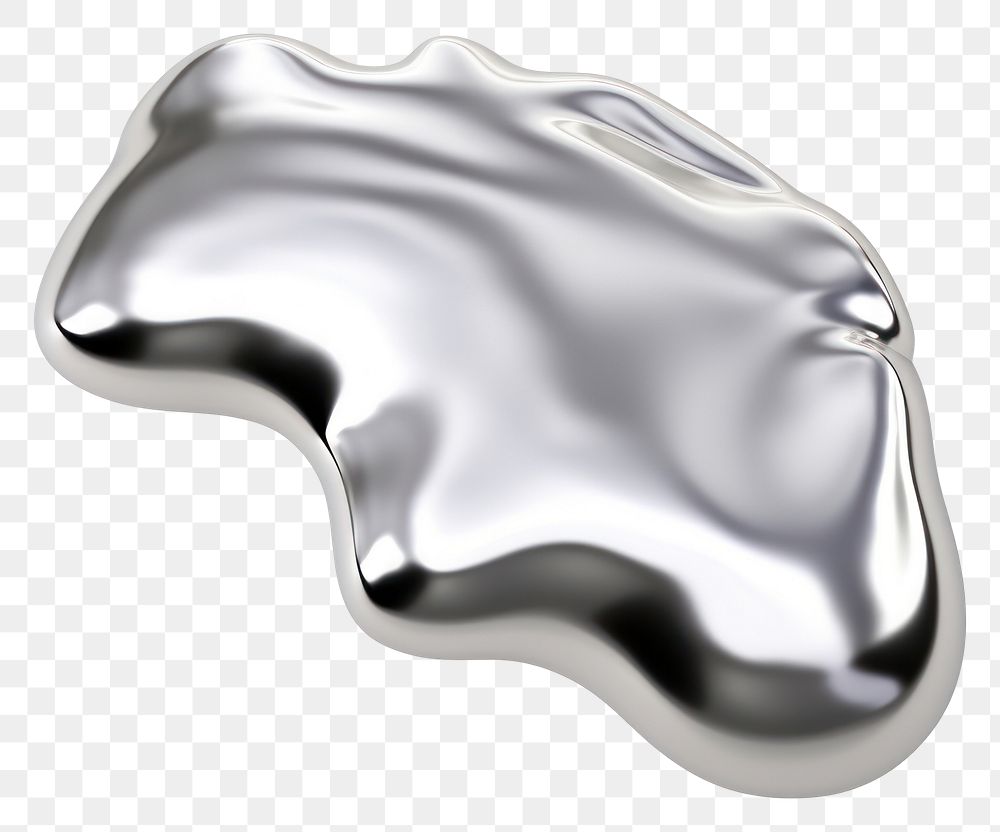 PNG Lips melting dripping silver metal white background.