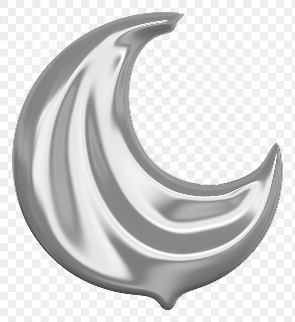 PNG Moon melting dripping silver logo white background.