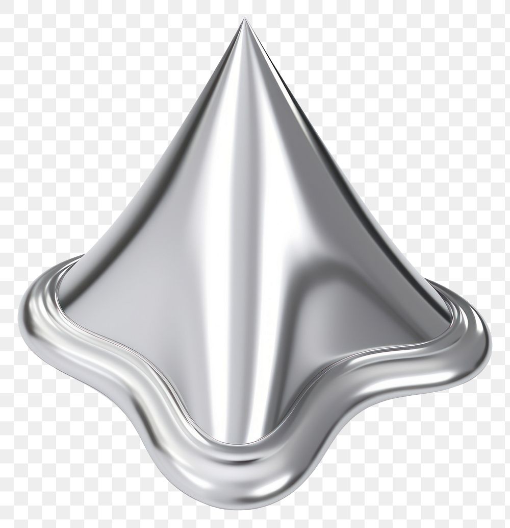 PNG Pyramid melting dripping silver white background simplicity.