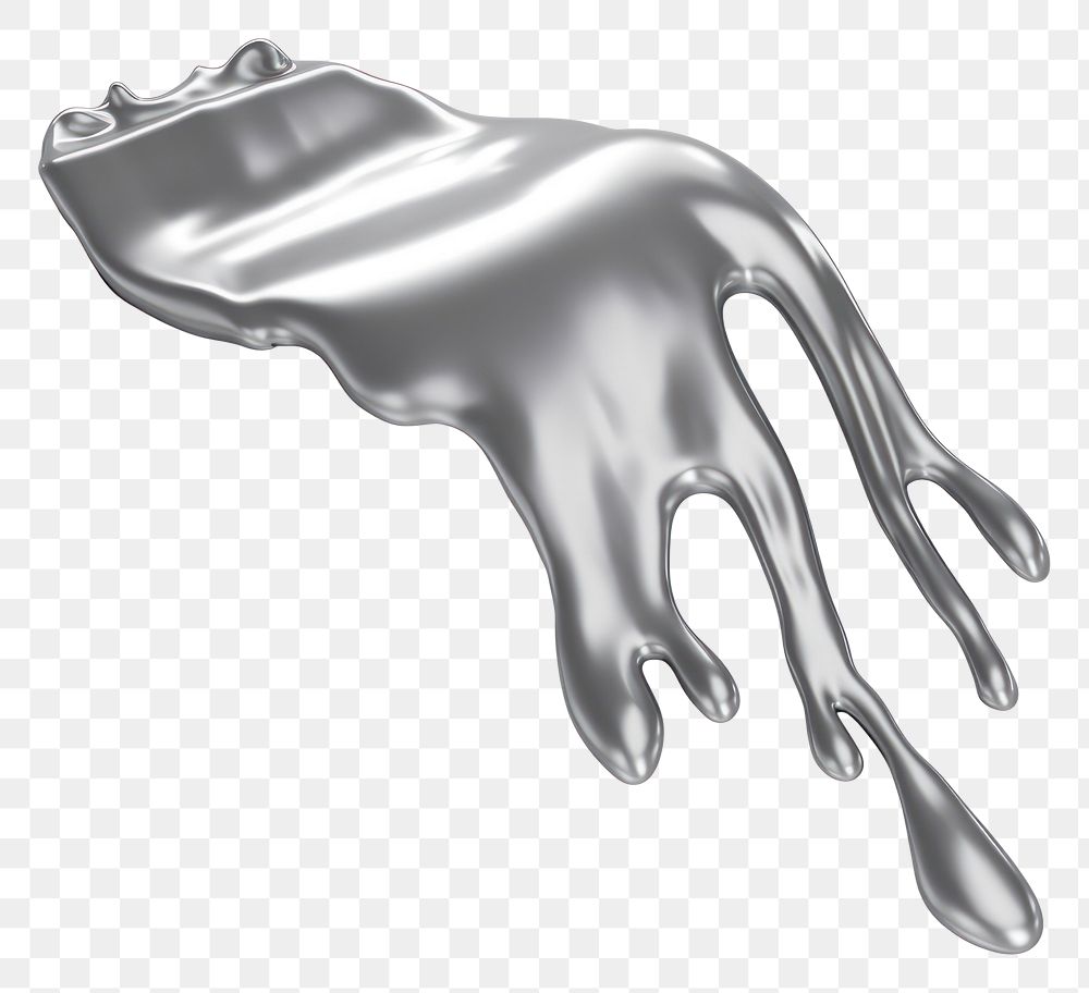 PNG Dripping hand drawing silver sketch.