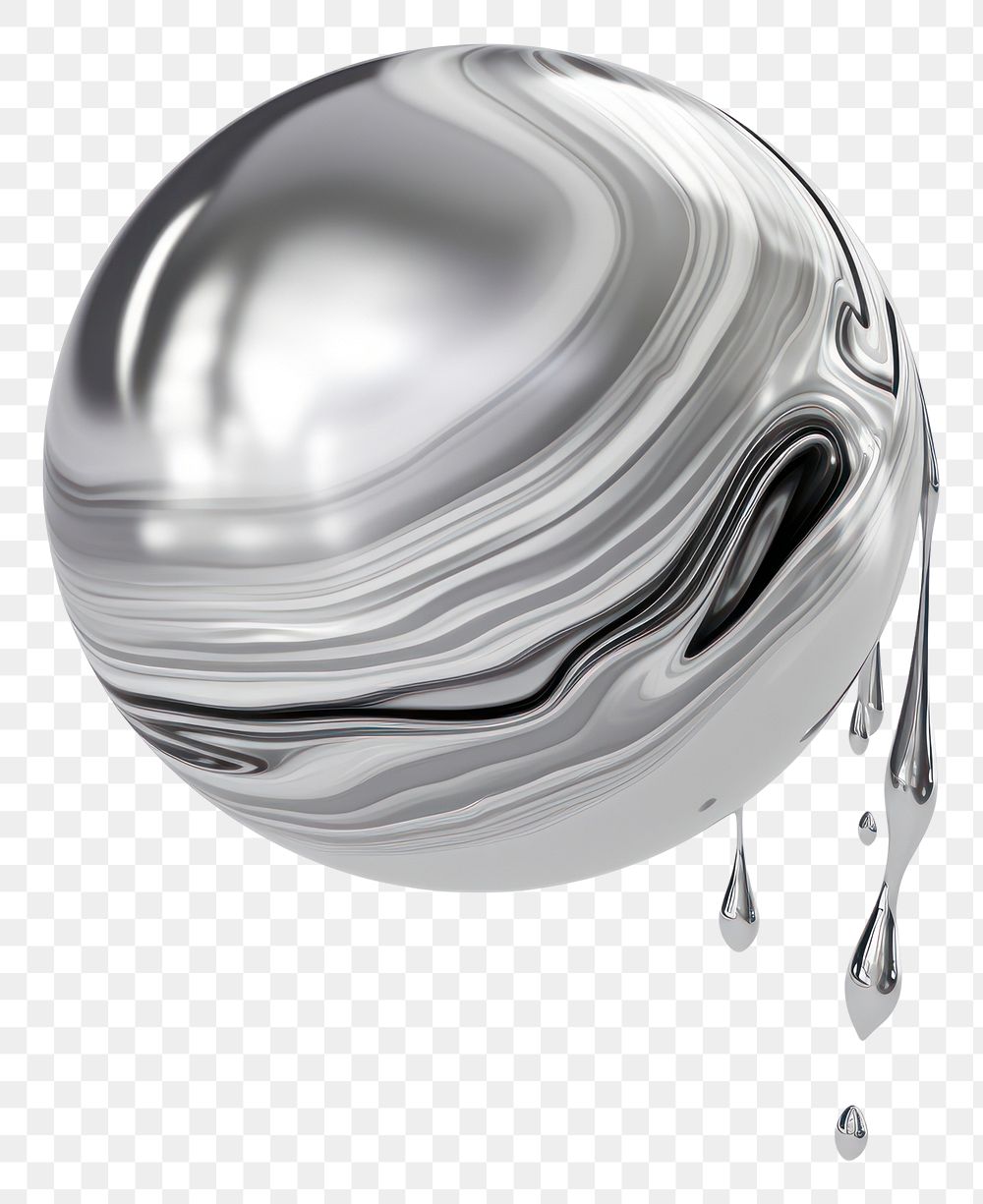 PNG Saturn planet melting dripping jewelry silver white background.