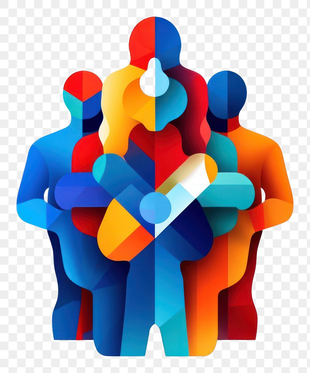 PNG  Teamwork art representation togetherness. AI generated Image by rawpixel.