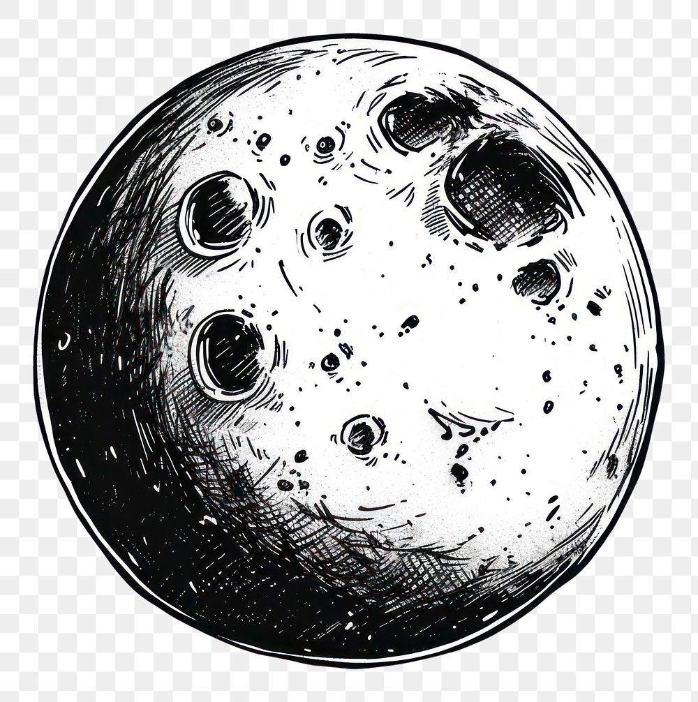 PNG  Drawing moon monochrome recreation.