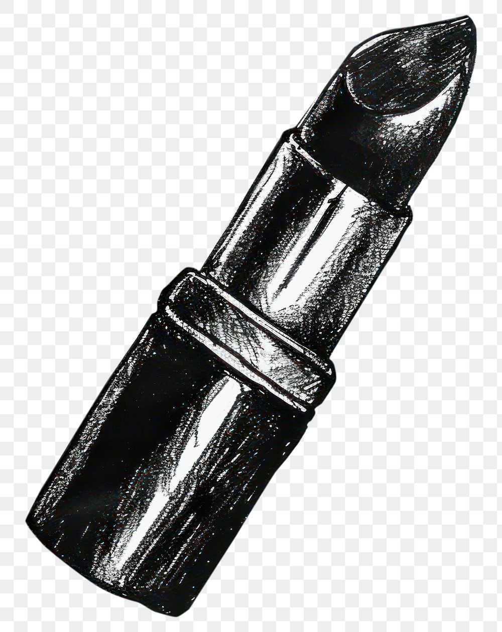 PNG  Lipstick drawing black ammunition.