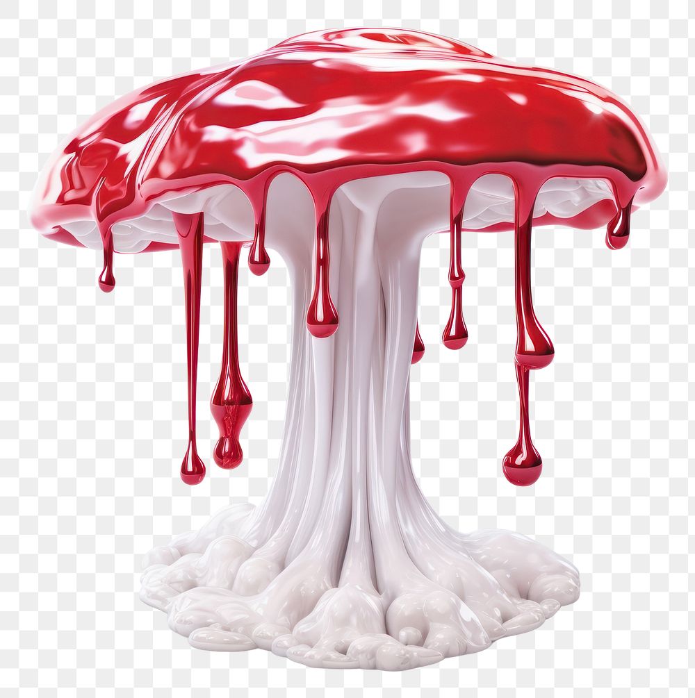 PNG Dripping mushroom fungus white background toadstool.