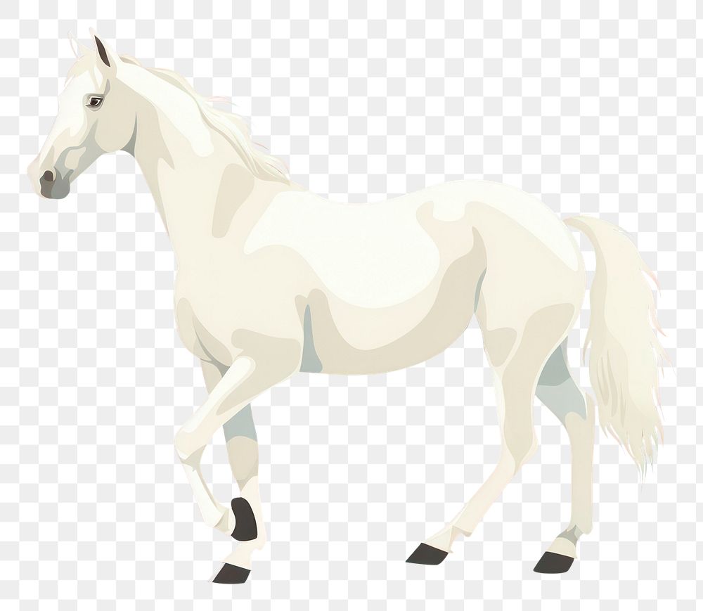 PNG White horse stallion animal mammal. AI generated Image by rawpixel.