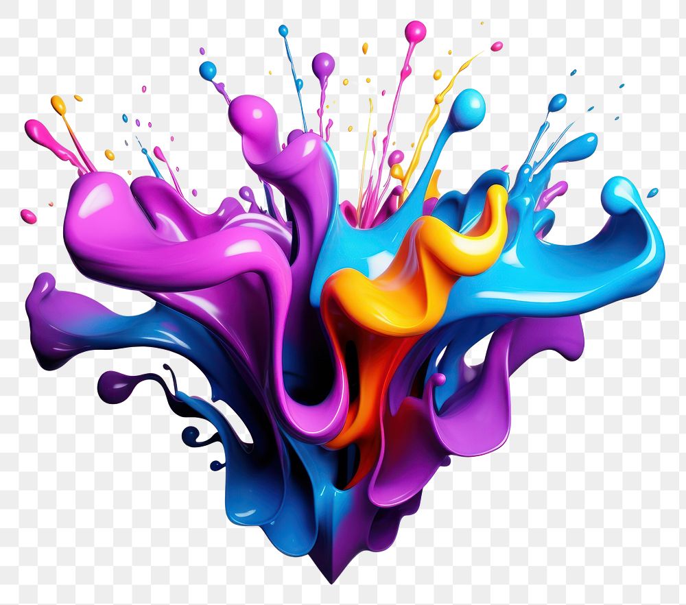PNG Paint splash cartoon purple white background.