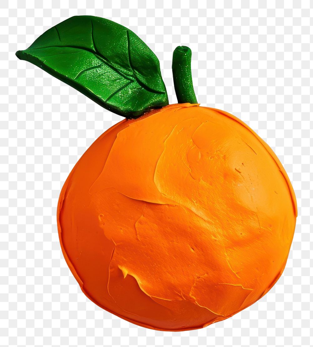 PNG  Plasticine of orange fruit plant food.