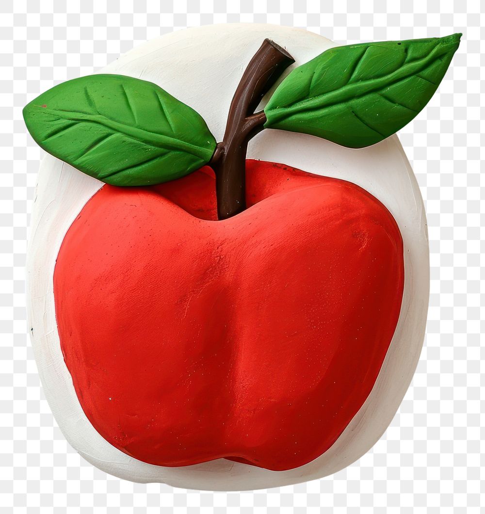 PNG  Plasticine of apple fruit plant food.