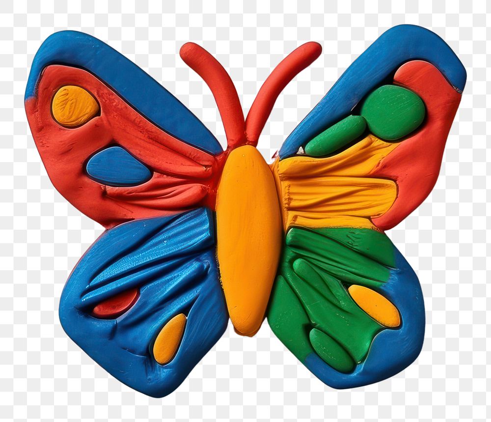 PNG  Plasticine of butterfly craft text art.