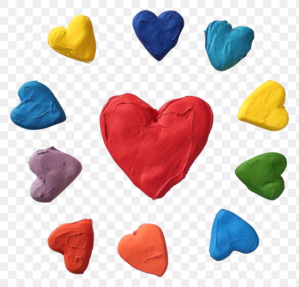 PNG  Plasticine of heart confectionery creativity variation.