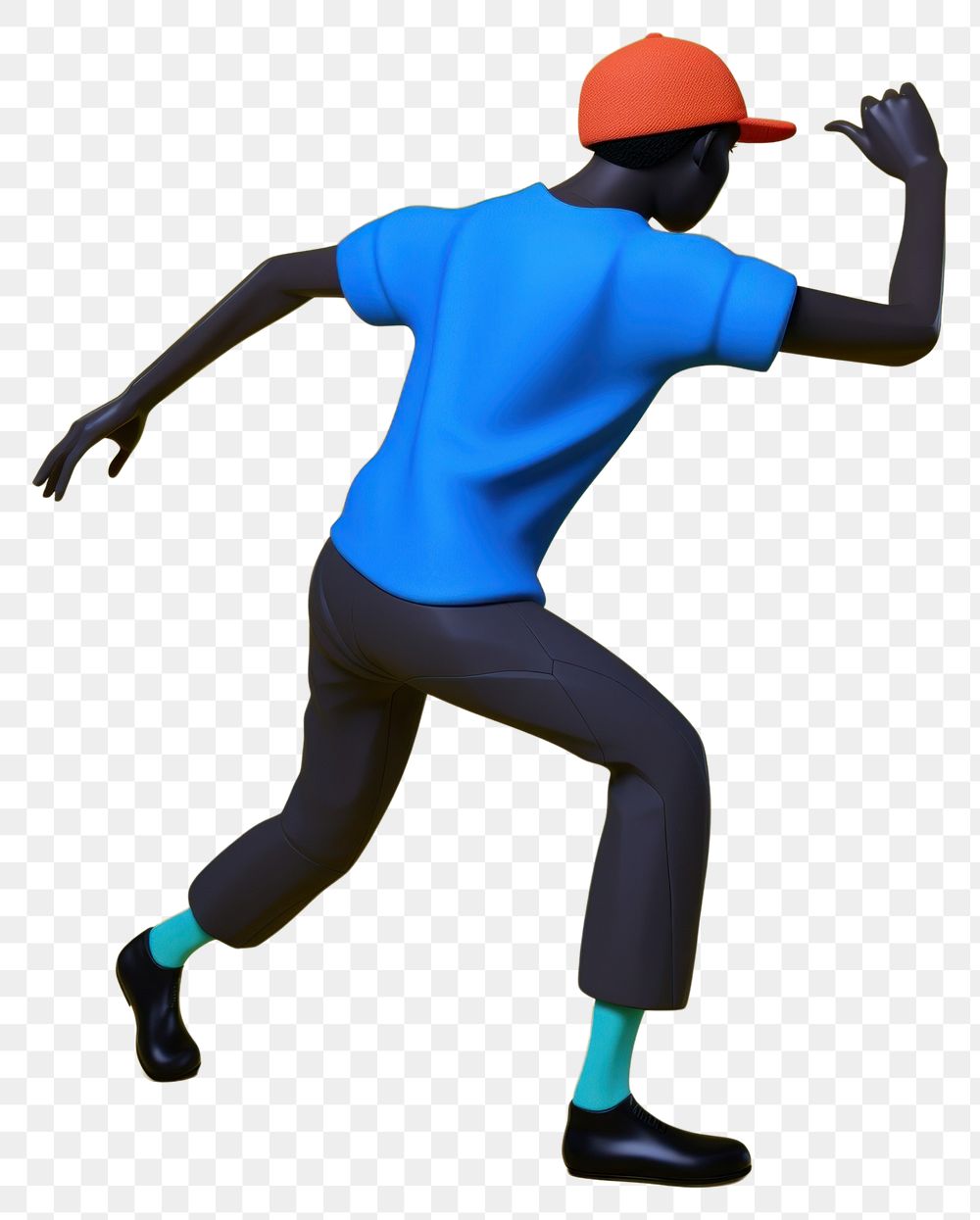 PNG  Black man with dancing cartoon sports blue. AI generated Image by rawpixel.