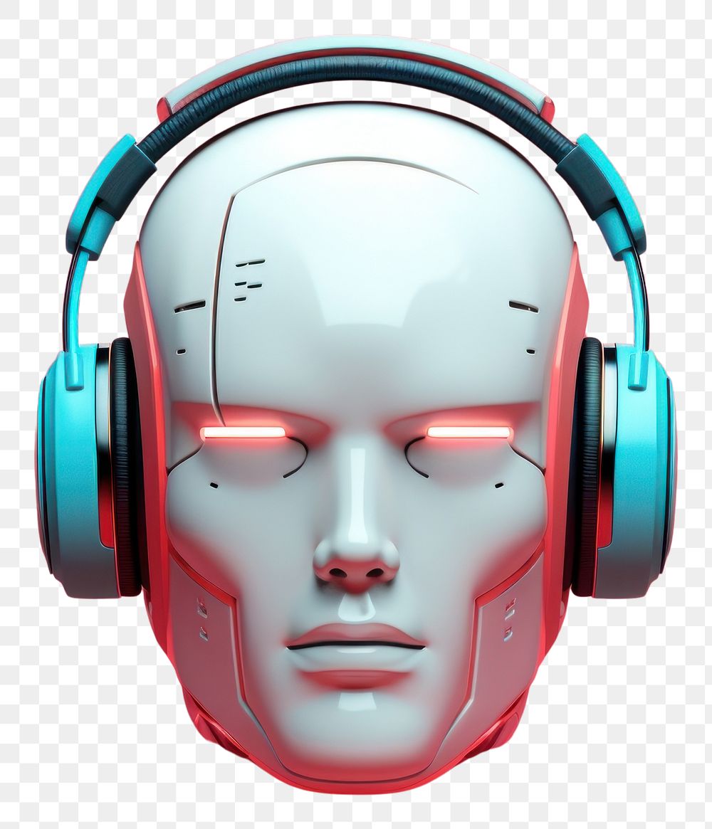 PNG Head robot headphones electronics technology.