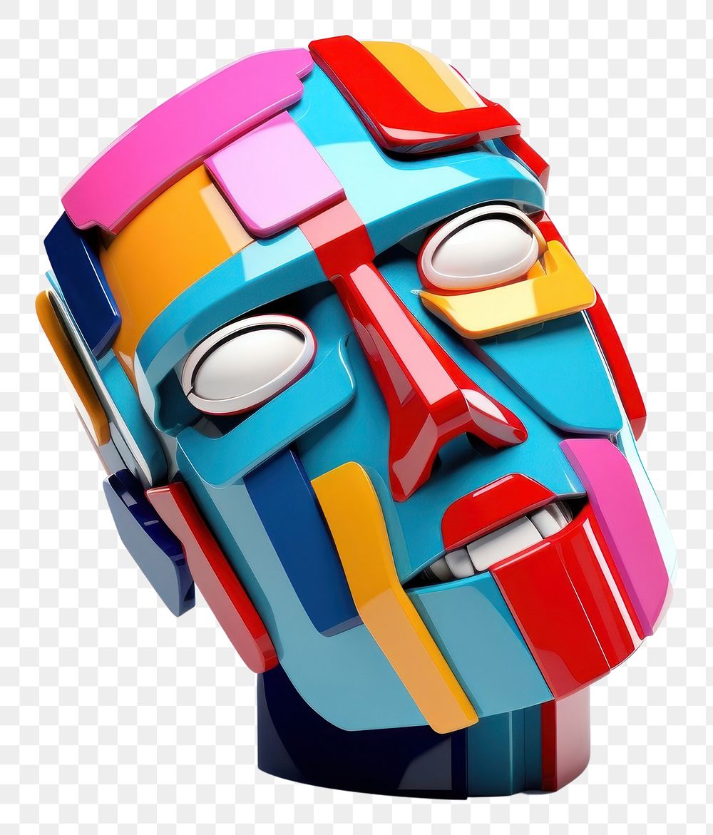 PNG Robot head cartoon mask toy.