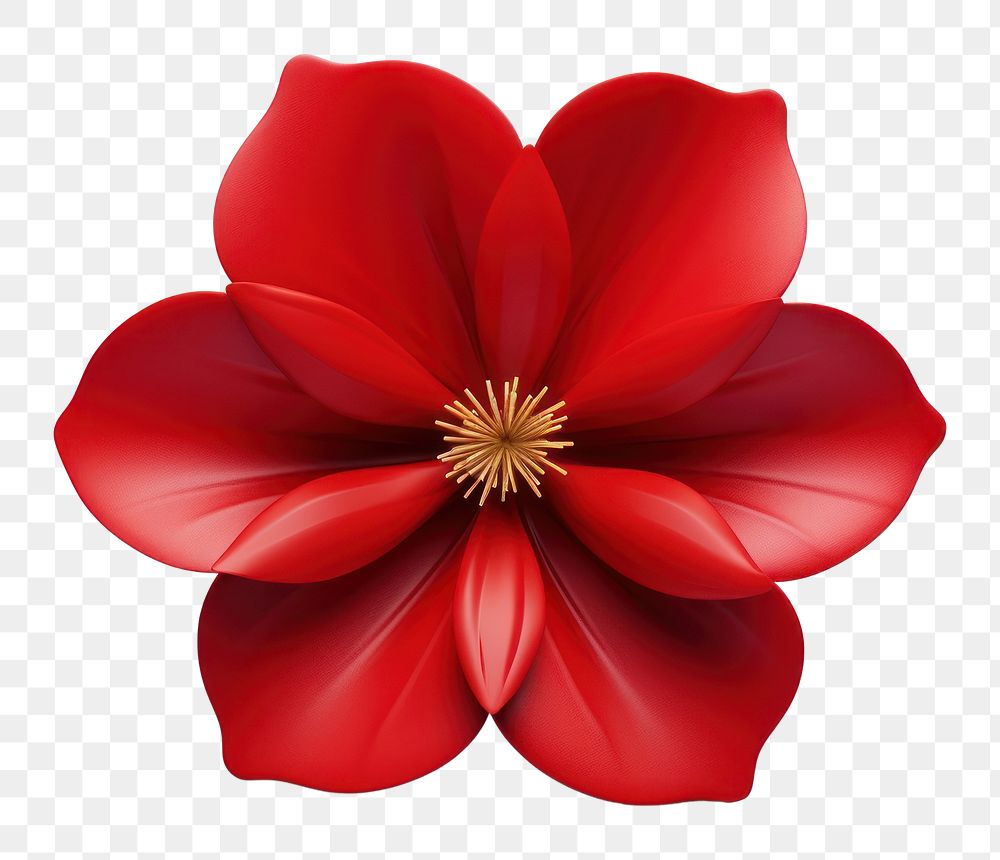 PNG Red flower petal plant white background.