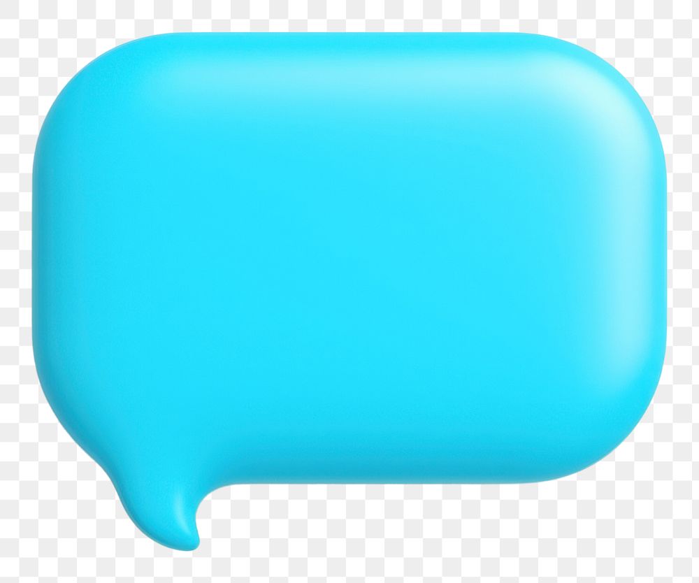 PNG Speech bubble symbol turquoise plastic text.