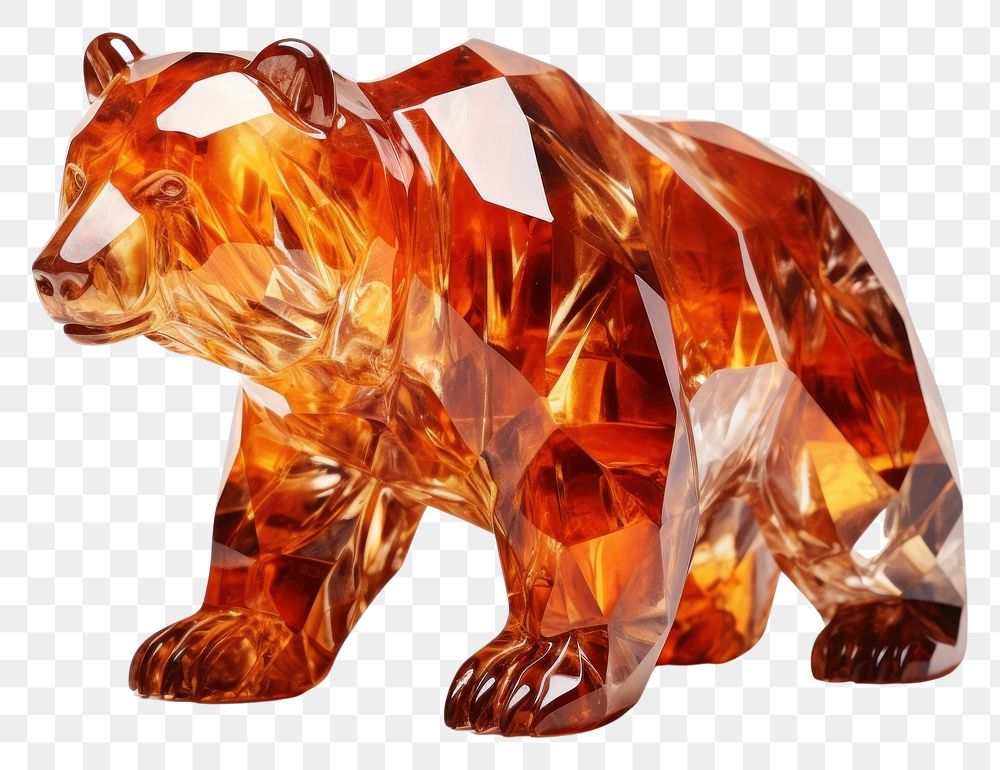 PNG  Bear shape gemstone animal mammal.