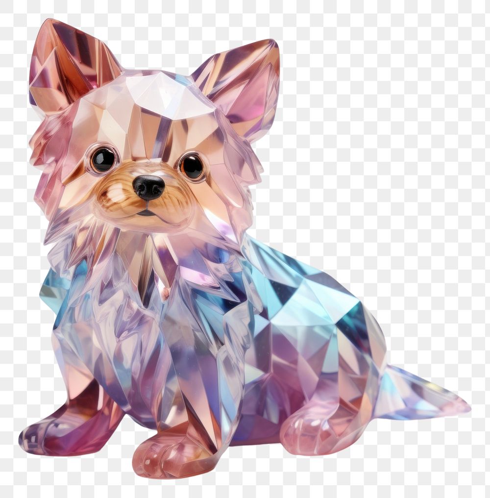 PNG  Crystal cute pastel dog figurine mammal animal.