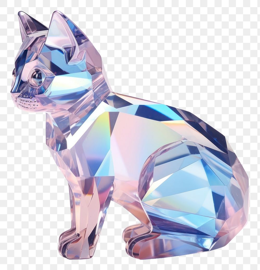 PNG Cat shape gemstone animal mammal pet.