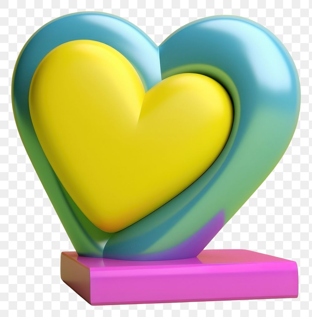 PNG  Heart vibrant color creativity yellow.