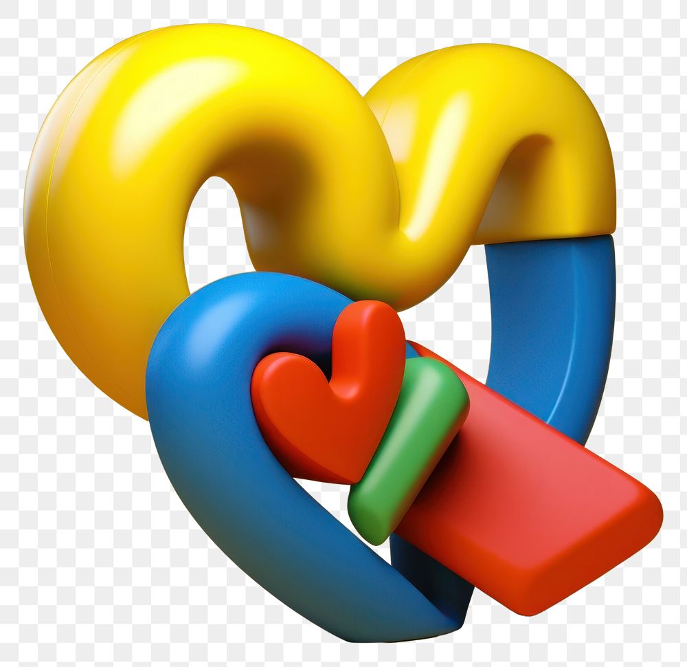 PNG  Heart cartoon text toy.