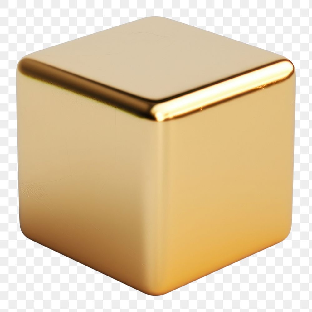 PNG Cube gold box white background.
